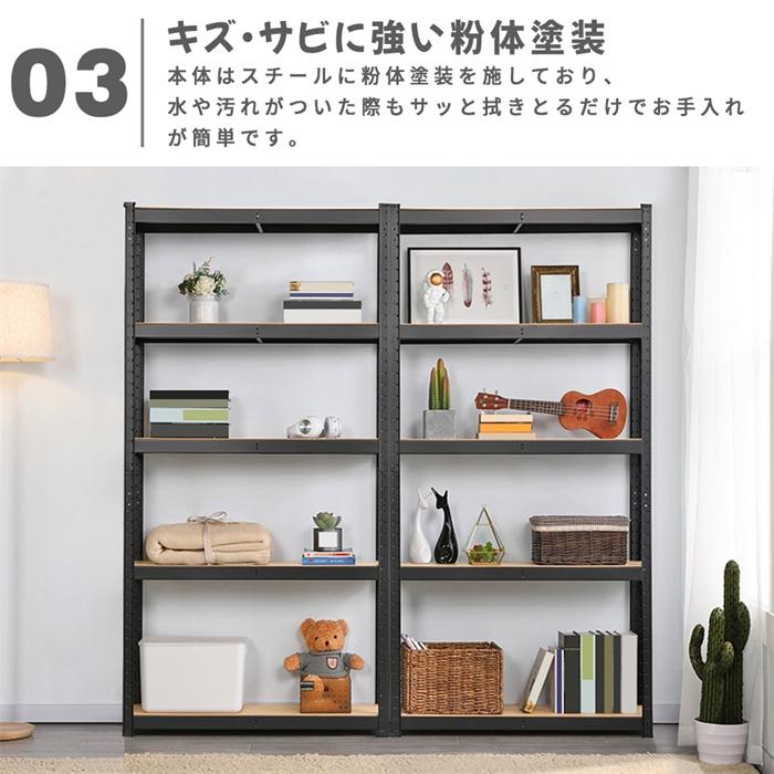 スチールラック スチール棚 4段 5段 耐荷重100kg/段 オープンラック