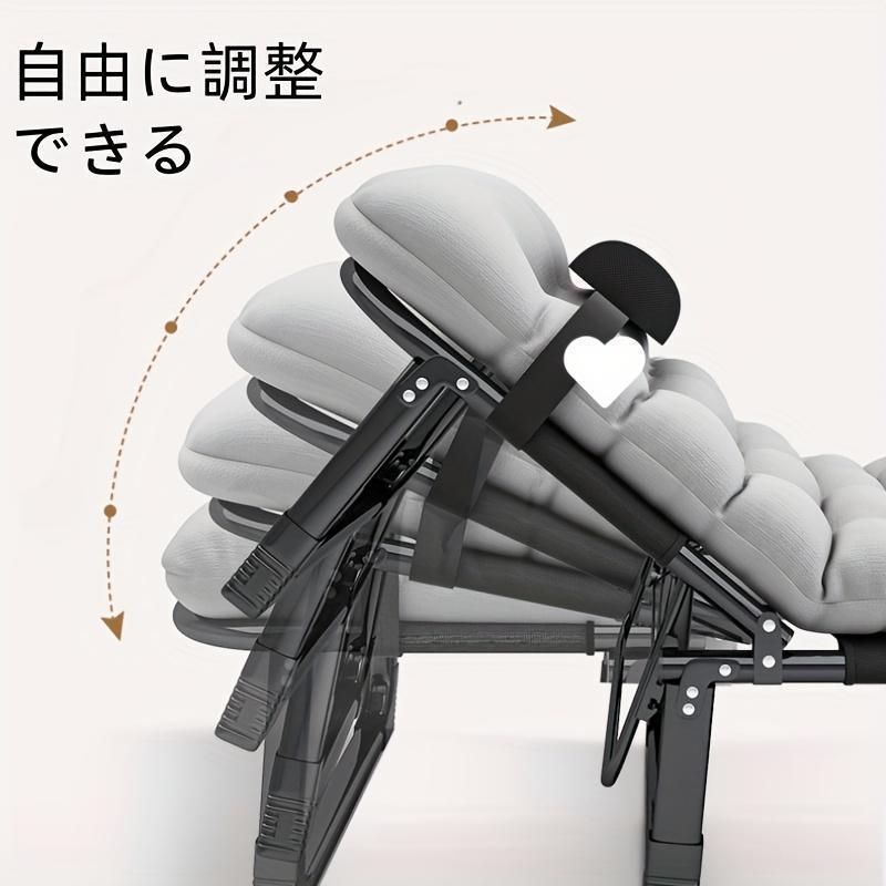 折りたたみ式シングルベッド - アルミフレーム＆ふかふかのクッション