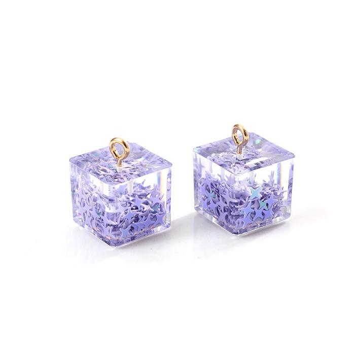 アクリルパーツ クリアキューブ形 約16x16mm 2ヶ : 楽工房 アクリルパーツ クリアキューブ形 約16x16mm 2ヶ : 楽工房