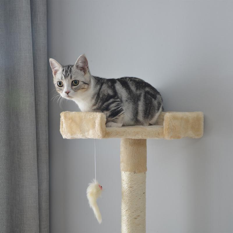 【ベージュ】キャットタワー 据え置き 麻紐全高155cm キャットタワー 据え置き 麻紐全高155cm【ベージュ】 : 楽工房 - 通販