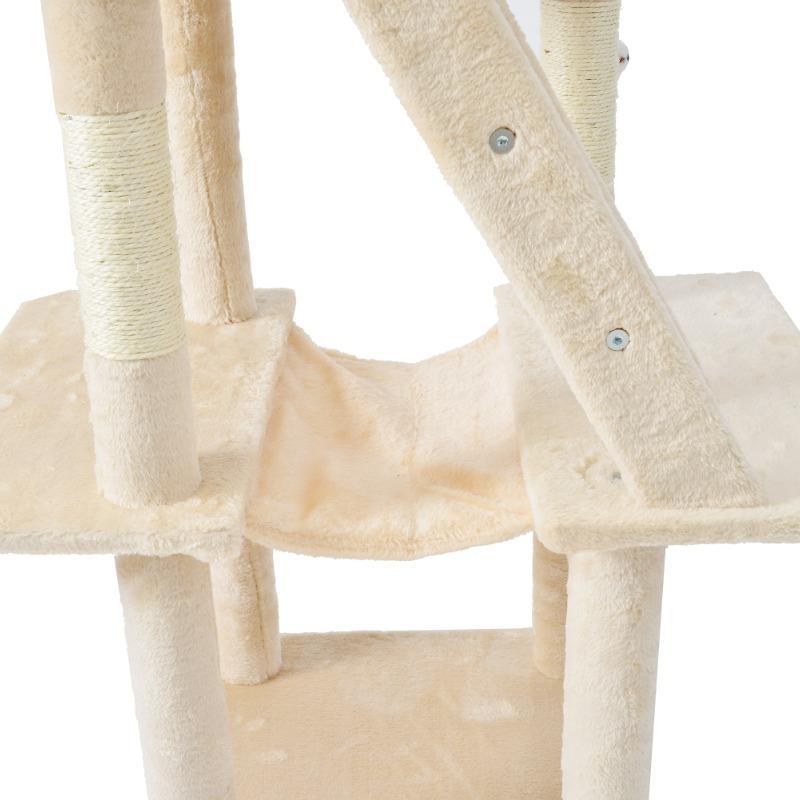 キャットタワー 据え置き 麻紐全高155cm【ベージュ】 : 楽工房 - 通販