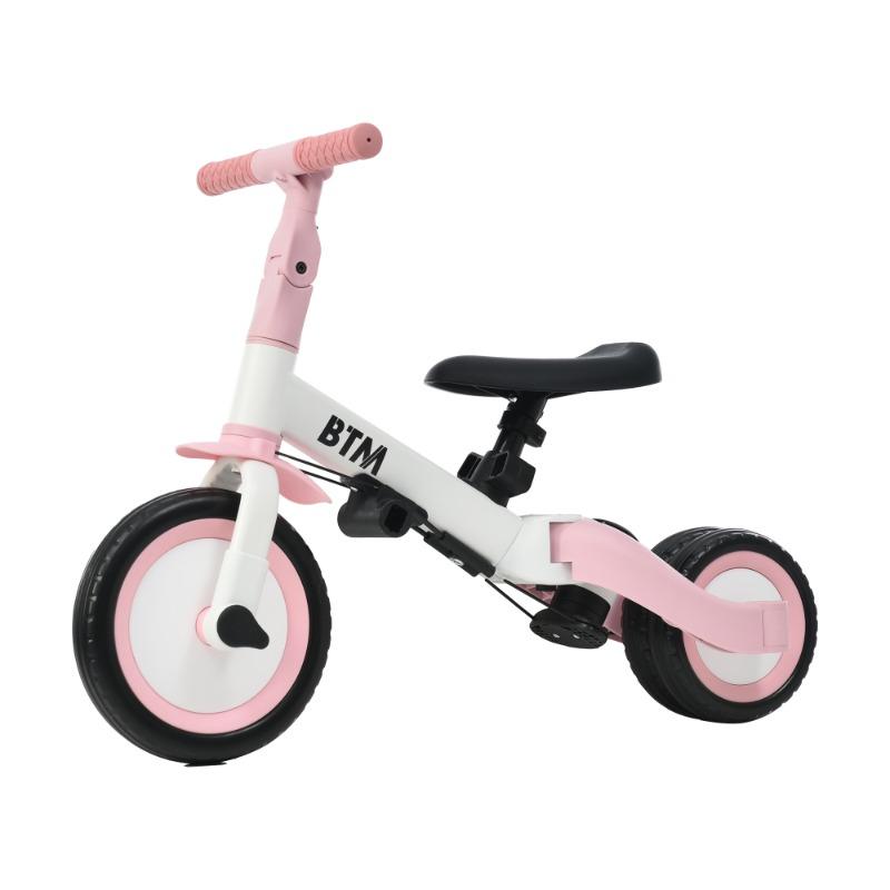三輪車 足けりバイク 一台4役 ベビーカー かじとり 手押し棒付 子供用