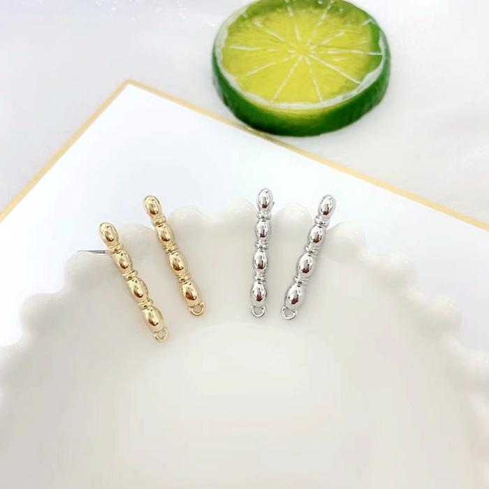 ピアス用金具 デザインポストピアス 棒 スティック 細長い 丸カン付き 