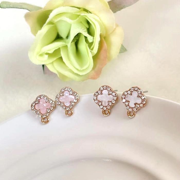 ピアス金具 四弁花 アクリル貼り ラインストーン サージカルステンレス 約9x11mm 4ヶ K 1479 楽工房 通販 Yahoo ショッピング