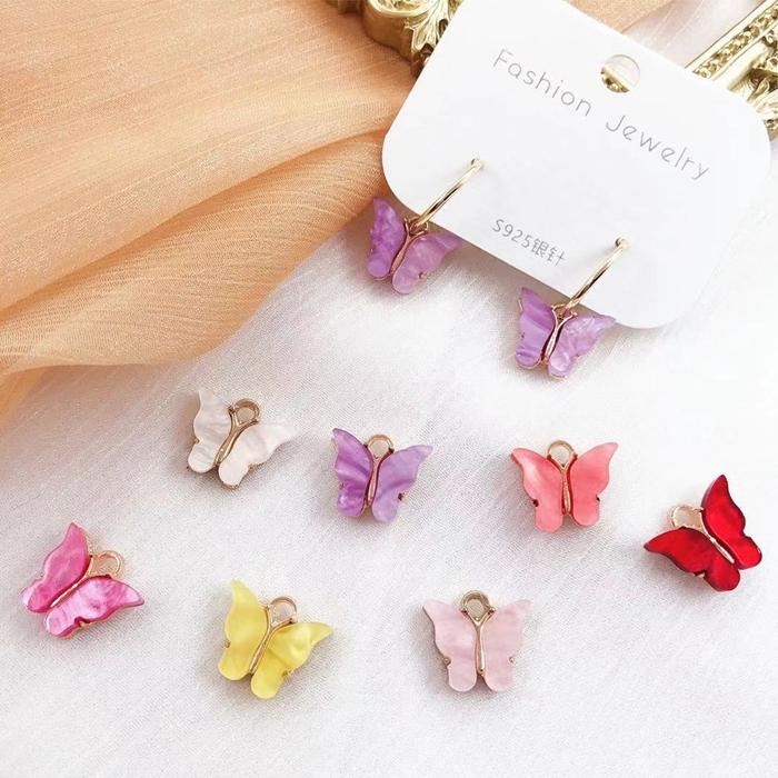 イヤリング風マスクチャームビジューチャーム蝶々バラ雫ゴールドシルバー