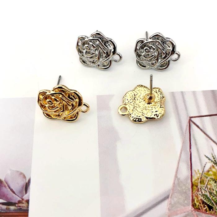 ピアス金具 デザインポストピアス フラワー お花 春 薔薇 バラ カン  