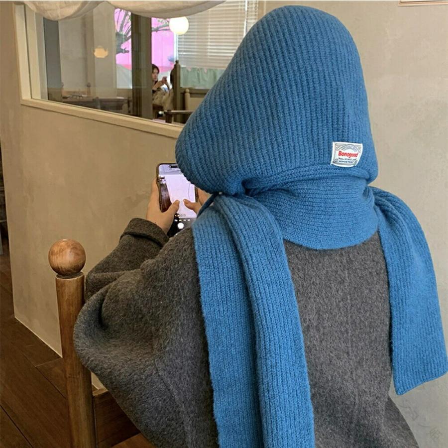 フードマフラー レディース フード付きマフラー バラクラバ 防寒ニット