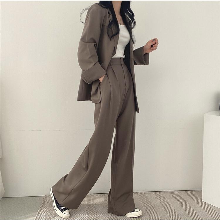 スーツ セットアップ パンツスーツ レディース ロングパンツ