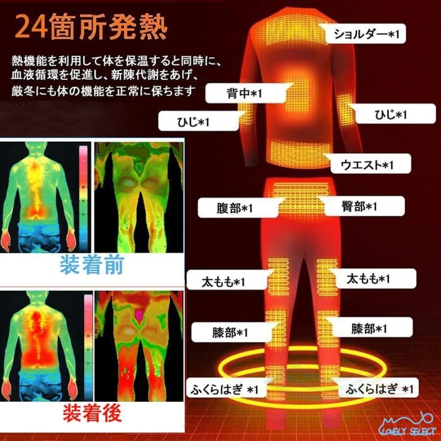 2024最新版 電熱インナー 22箇所発熱 日本製ヒーター 上下セットor
