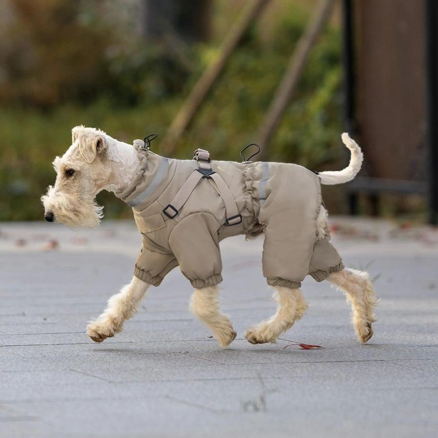 犬 服 ジャンパー 犬の服 ジャケット コート ハーネス一体型 防寒