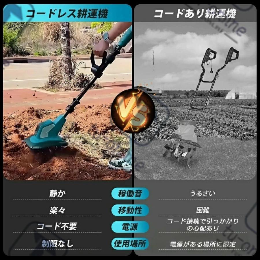 2025最新型】電動耕運機 充電式 ミニ耕運機 小型 家庭用 充電式耕うん