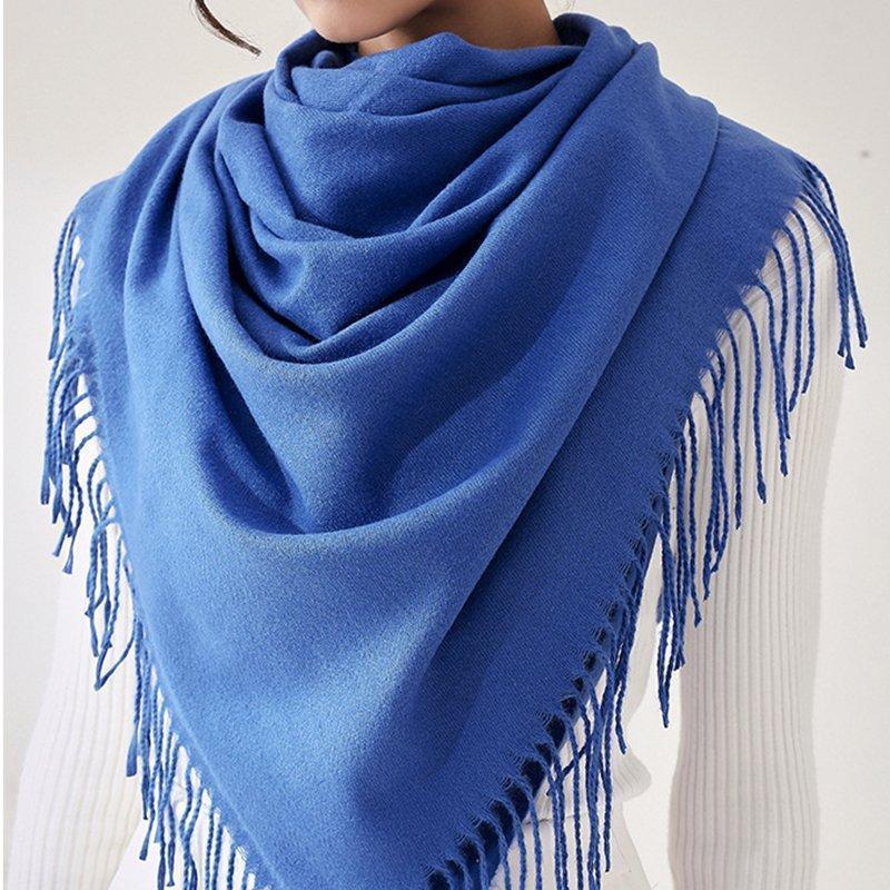 カシミヤ カシミア 100% マフラー フリンジ デザインカシミヤ100