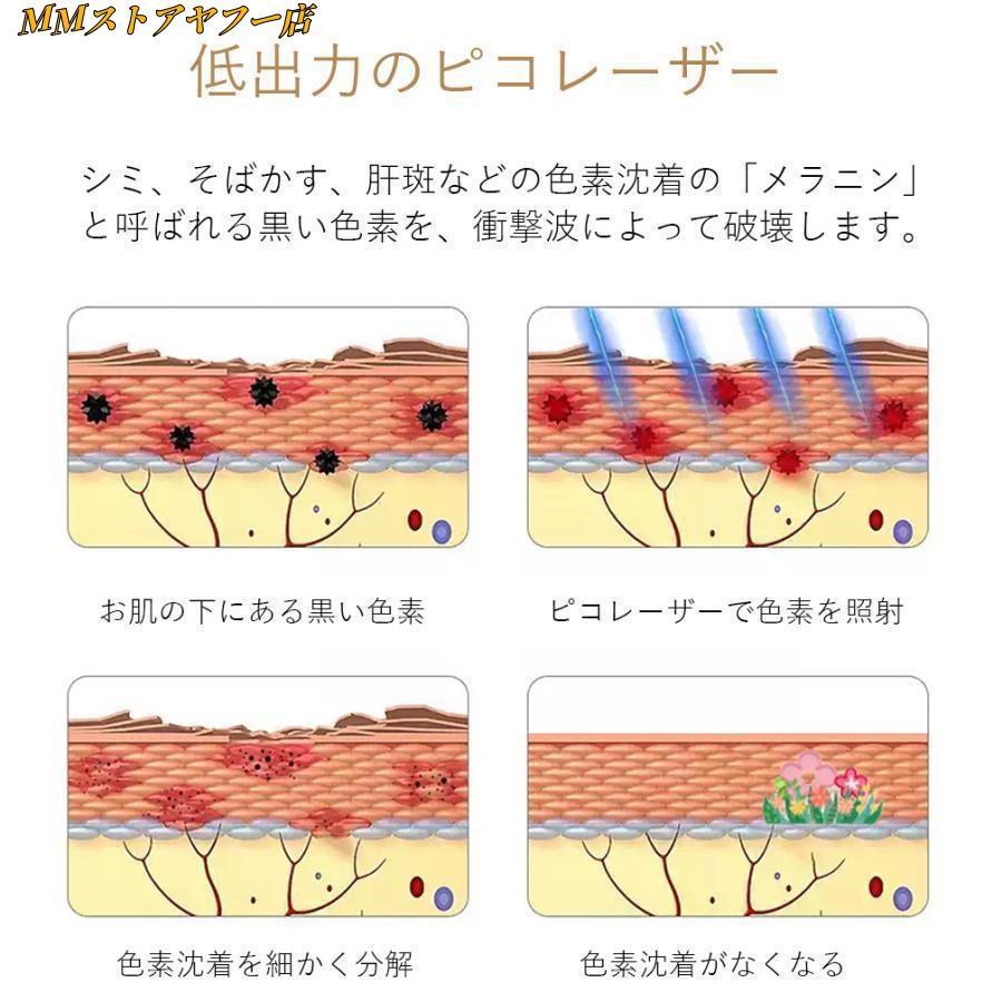 美顔器 ピコレーザー ほくろそばかす除去 シミ 斑 青色レーザー 赤色