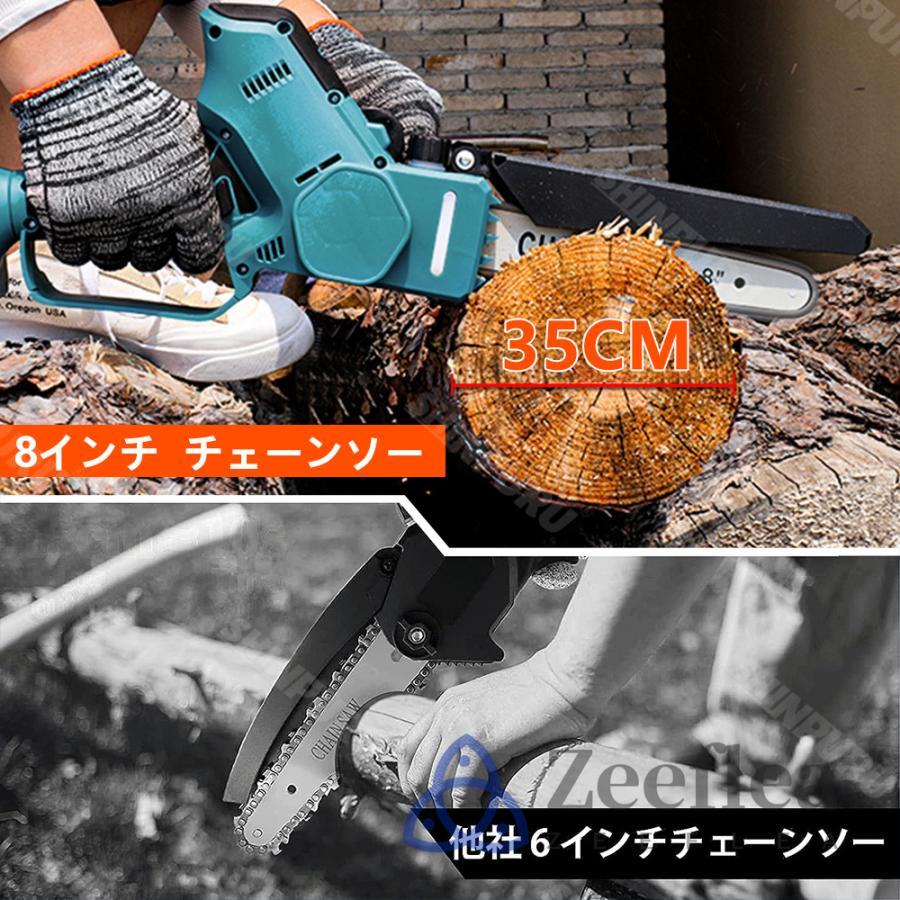 チェーンソー 充電式 電動チェーンソー 8インチ ハンディ マキタ