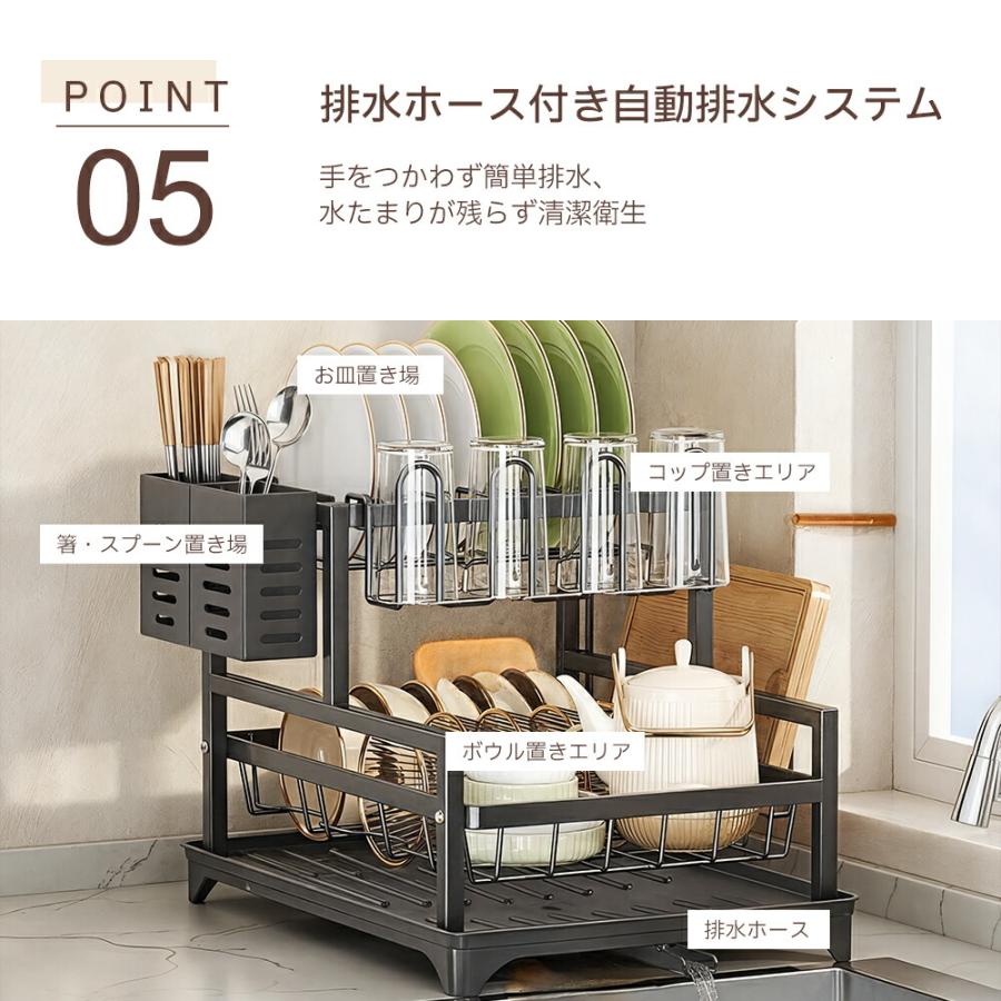 クーポン配布中】多機能 食器水切りラック 水切りかご 3段式 食器乾燥