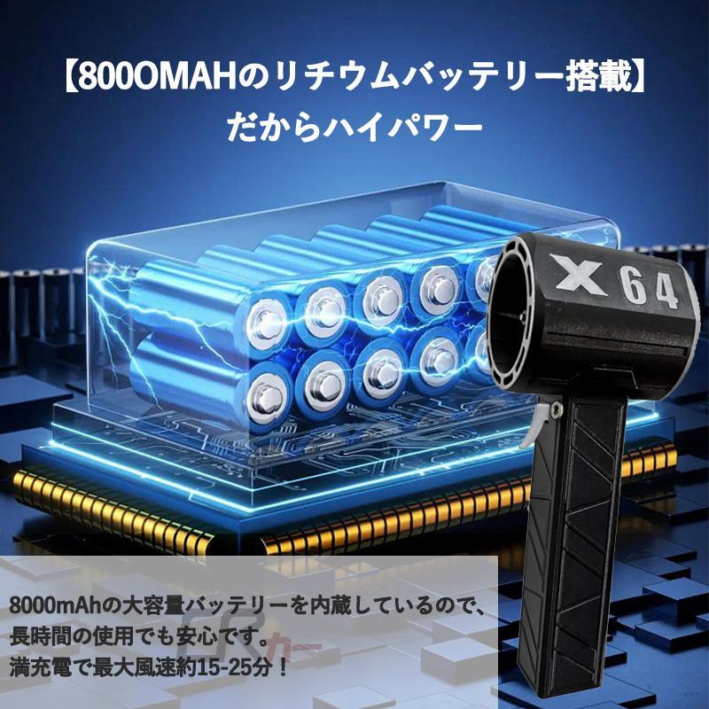 ブロワー ミニジェットファン 充電式 x64 ブロアー 小型 強力 洗車