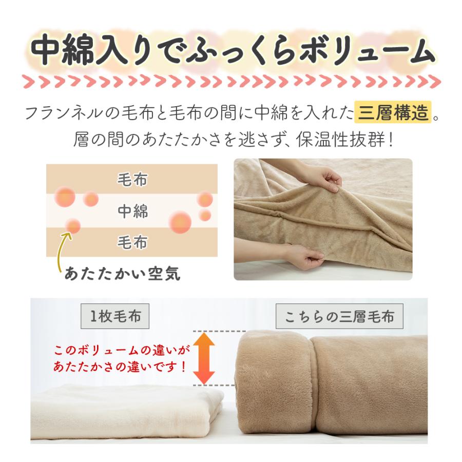  綿毛布 140cm x 200cm2枚入り 長尾繊維工業株式会社 / 綿毛布 シングル （140×200cm）