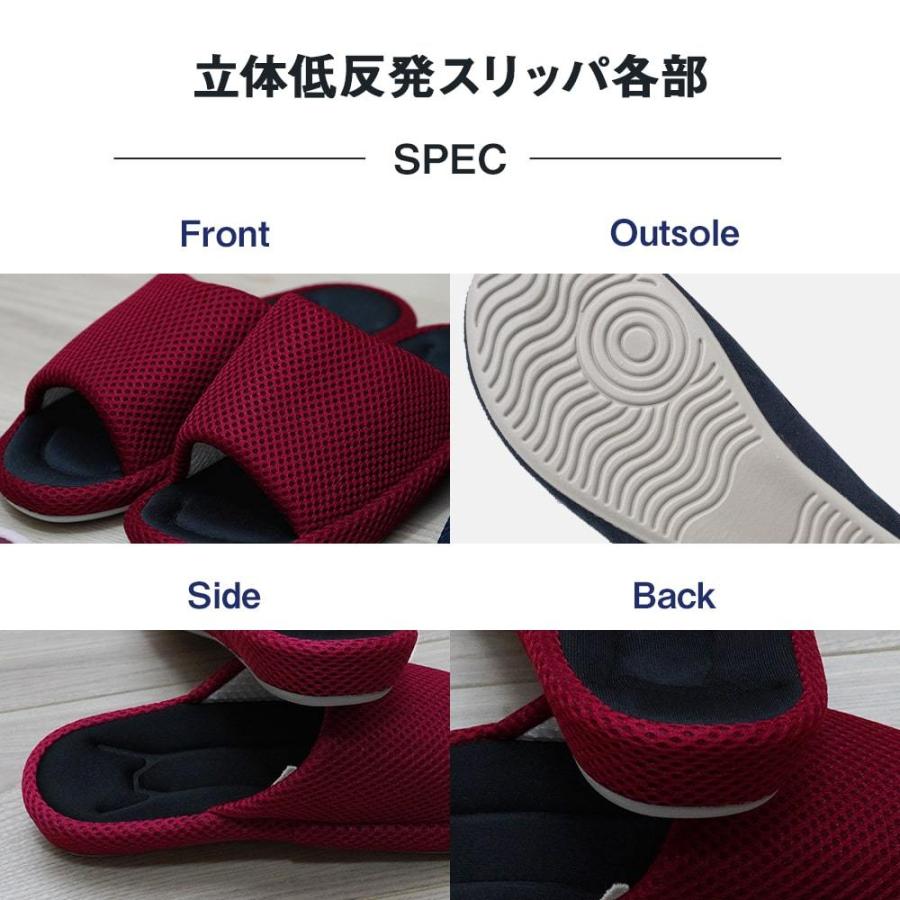 スリッパ 低反発 サンダル ルームシューズコンフォート メッシュ