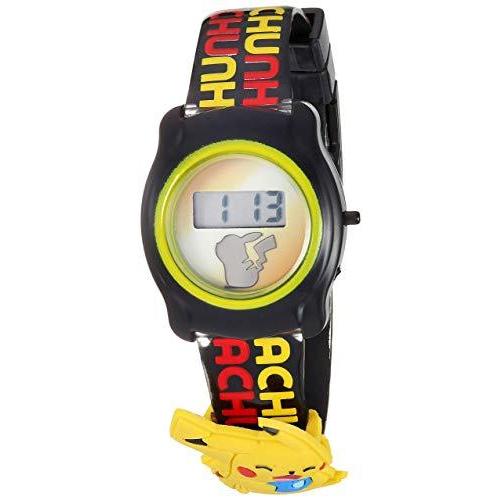 ポケモンクオーツプラスチック製カジュアル腕時計 カラー:ブラック(モデル:POK3085)