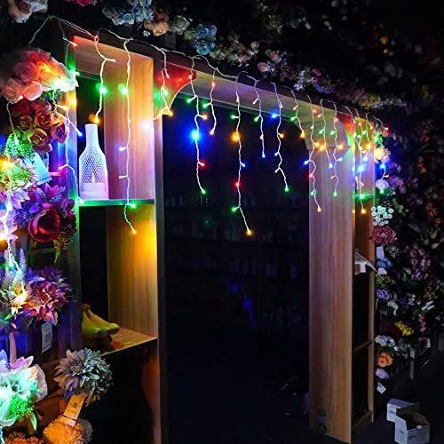 Hezbjiti ツラライルミネーション つららライト 5m 160個led クリスマスライト 防水防雨 アイシクルライト