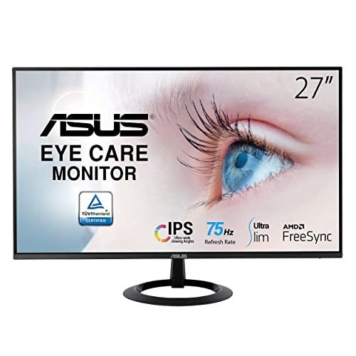 VZ27EHE :ASUS モニター Eye Care VZ27EHE 27インチ/フルD/IPS/75Hz/1ms/薄さ6.5mm/HDMI,D-sub/ブルーライト