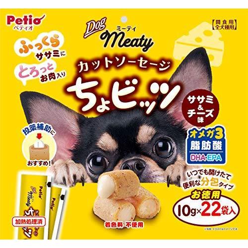 21年製 ペティオ Petio ミーティ カットソーセージ ちょビッツ ササミamp チーズ味 10g 22袋入 Materialworldblog Com