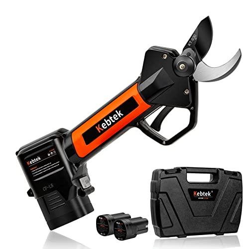 Kebtek 電動剪定バサミ 日本製テフロン非粘着性コーディング刃 16.8V 