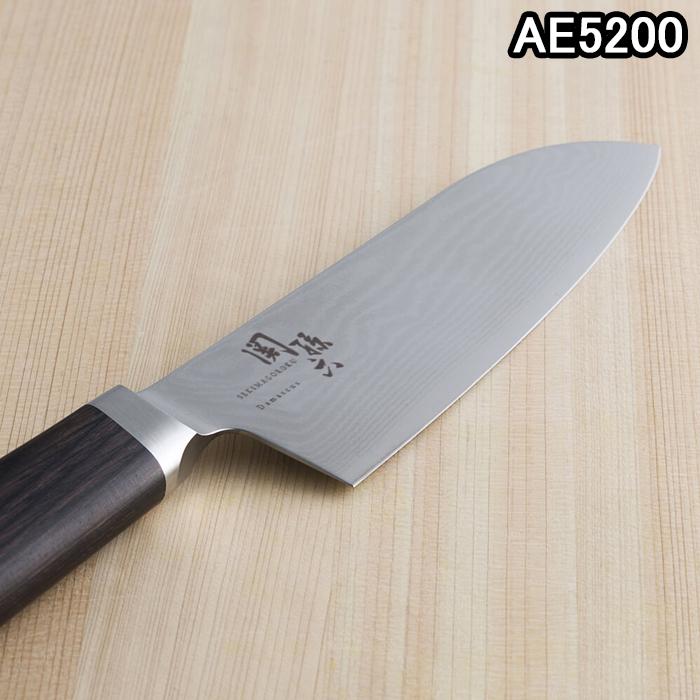 貝印 AE5200・AP0308 関孫六 ダマスカス 三徳包丁 165mm・ダイヤモンド