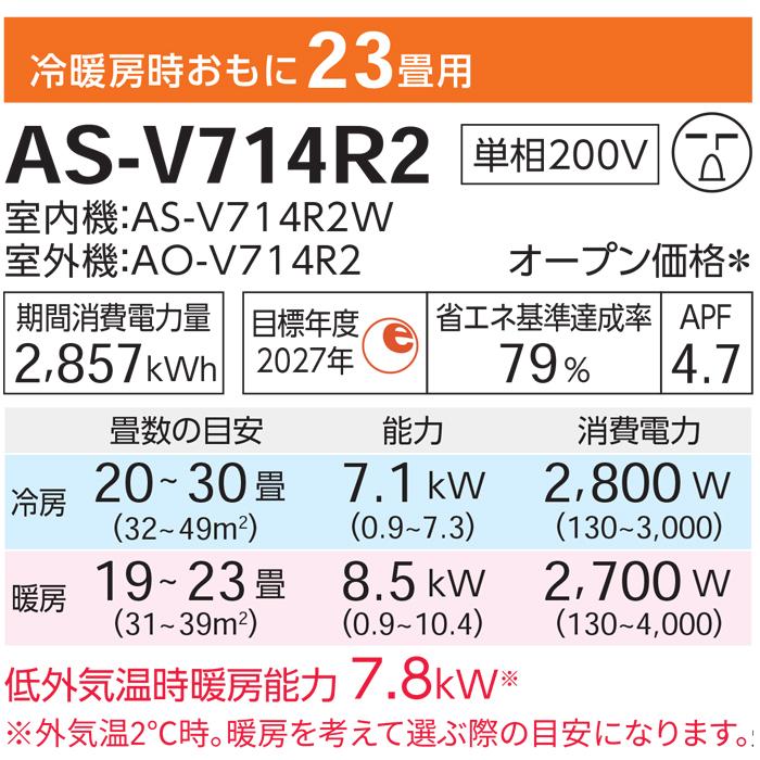 nocria 富士通ゼネラル AS-V714R2-W インバーター冷暖房エアコン nocria 富士通ゼネラル AS-V714R2-W インバーター冷暖房エアコン