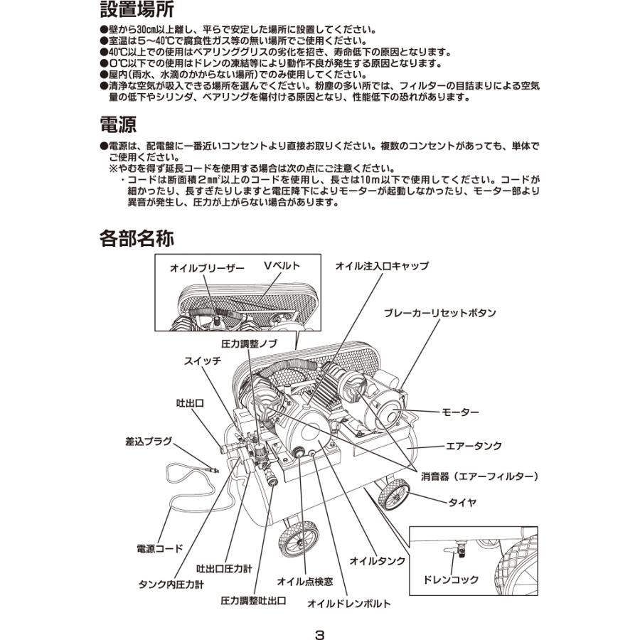 ナカトミ BCP-391 単相100Vエアーコンプレッサー (ベルト式) NAKATOMI