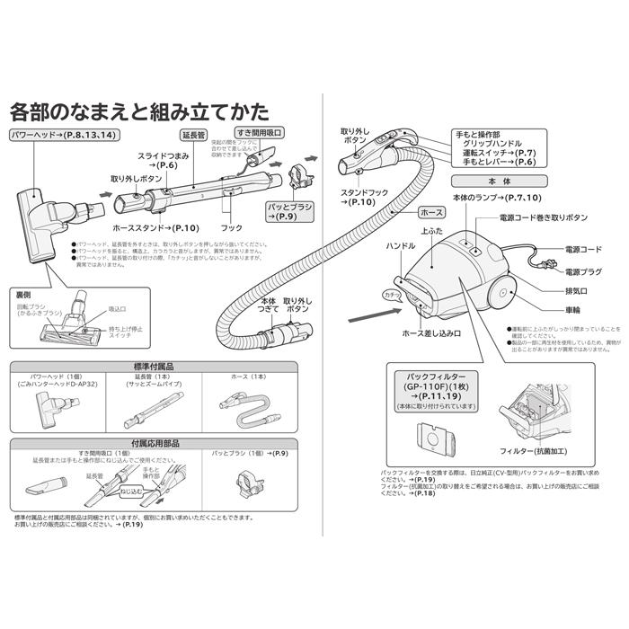 かるパック 日立 CV-KP90M(C) 紙パック式クリーナー ベージュ 掃除機