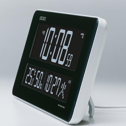 SEIKO DL208W デジタル時計 温湿度計 SEIKO（セイコー） DL208W 電波時計 カレンダー 交流電源 温度 湿度