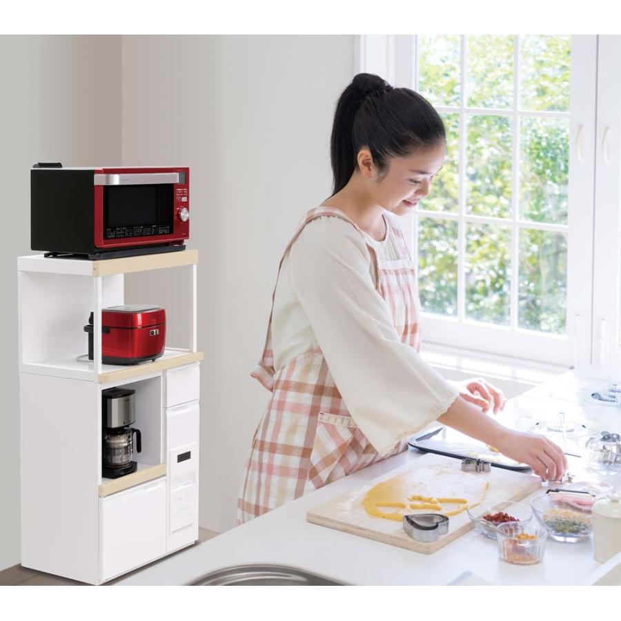 エムケー精工 FKD-306W レンジ台(SK-306Wの引き出し部カラー付商品です 