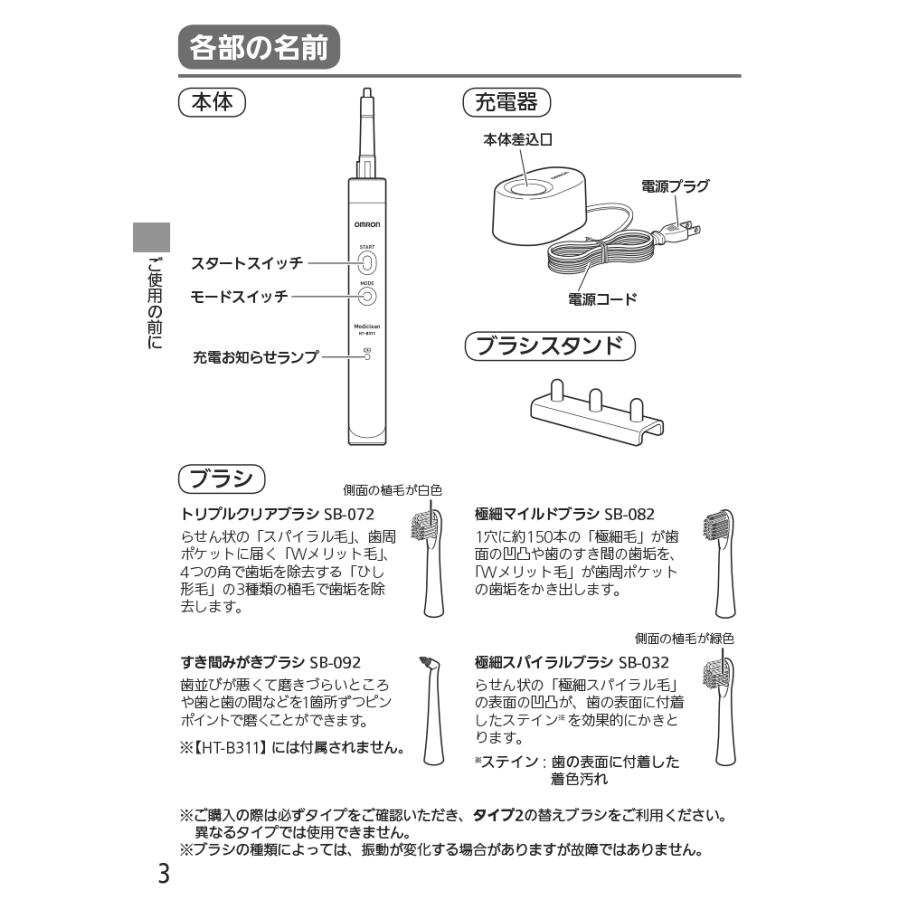 オムロン（OMRON） HT-B312-SL 音波式電動歯ブラシ 充電式 メディ