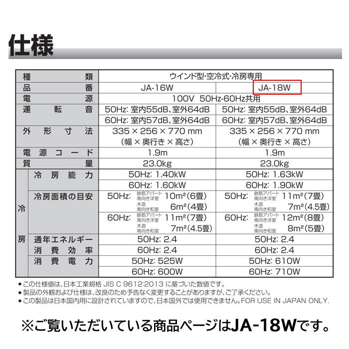 Haier（ハイアール） JA-18W-W ウインドエアコン 窓用 ルームエアコン