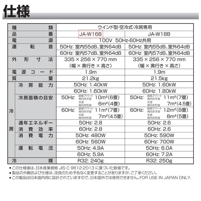 Haier（ハイアール） JA-W16B-W 窓用 ルームエアコン 6〜7畳 冷房専用