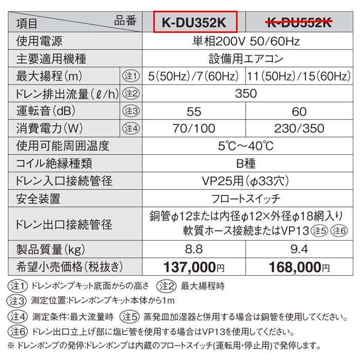 オーケー器材 K-DU352K ドレンポンプキット 5/7m 中揚程用 (K オーケー器材 K-DU352K ドレンポンプキット 5/7m 中揚程用 (K