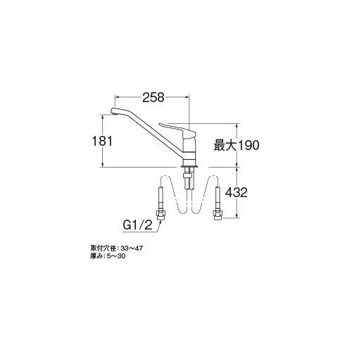 SANEI（水栓金具） 三栄水栓 SANEI K87111ETJVZ-13 シングルワン
