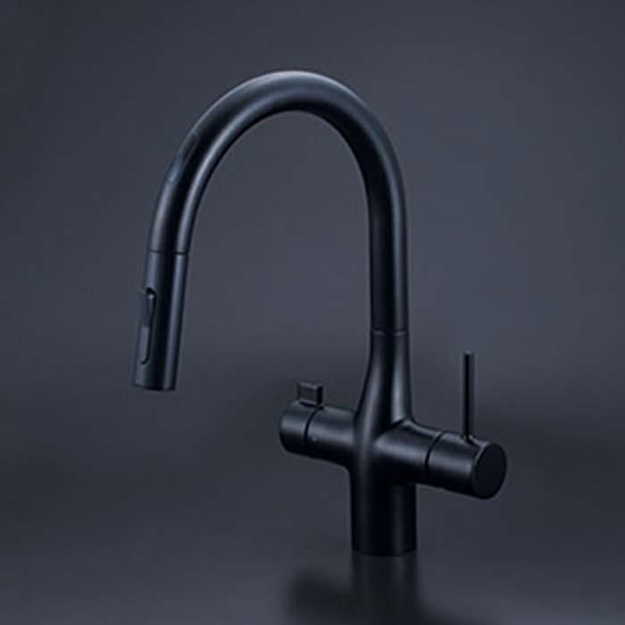 (送料無料) KVK KM6091ECM5 ビルトイン浄水器用シングルシャワー付混合栓(センサー) マットブラック(代引不可)