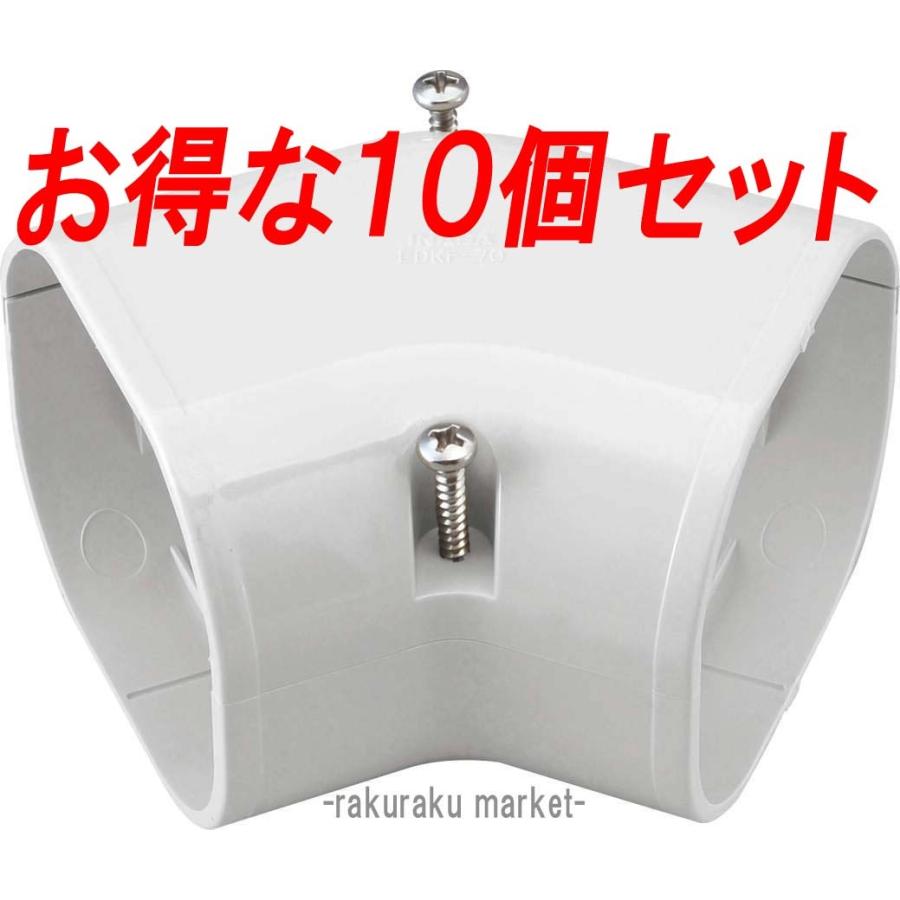 因幡電工 スリムダクトLD コーナー平面45° LDKF-70-W ホワイト (10個 