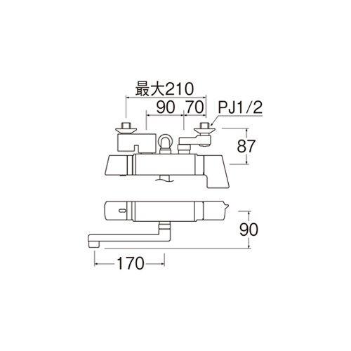 三栄水栓 SANEI SK18121CT-13 サーモシャワー混合栓（レイニー付） バスルーム用_2