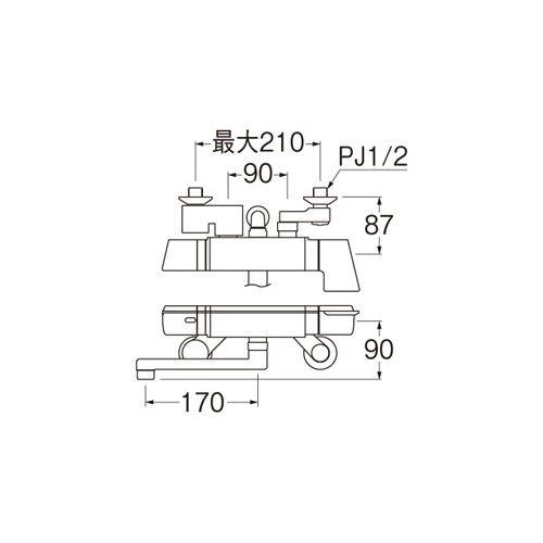 三栄水栓 SANEI SK18121CTCK-13 サーモシャワー混合栓（レイニー付） バスルーム用_1