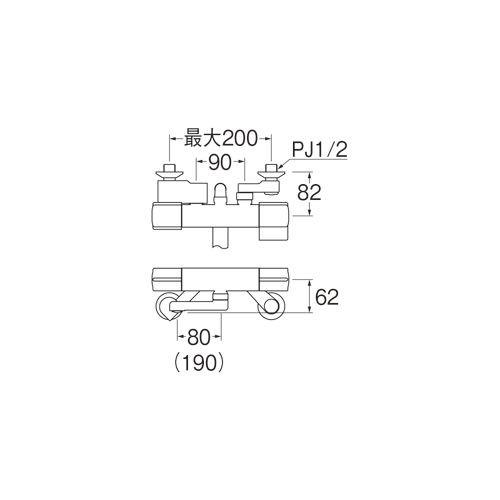 三栄水栓 SANEI SK18C-T5L08 サーモシャワー混合栓 バスルーム用