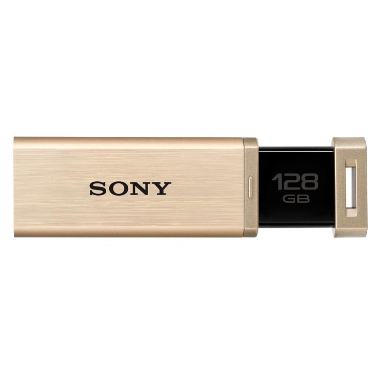 SONY USM128GQX N USB3.0対応!最大読み出し速度226MB/S ノックスライド方式USBメモリー 128GB ゴールド｜rakurakumarket