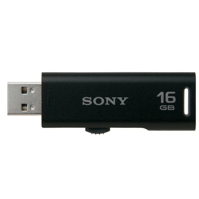 SONY USM16GRB USBメモリー スライドアップ  ポケットビット 16GB ブラック キャップレス ソニー｜rakurakumarket｜02