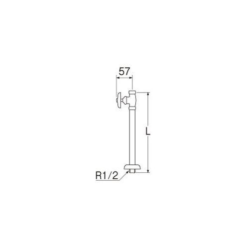 三栄水栓 SANEI V21JS-X2-13X420 ストレート形止水栓［共用形］（ヘリューズナシ）｜rakurakumarket｜02