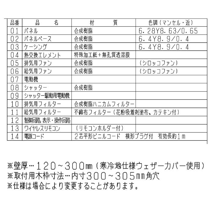 三菱 VL-12RKX3-D 住宅用ロスナイ 寒冷地仕様 ロスナイ換気 三菱 VL-12RKX3-D 住宅用ロスナイ 寒冷地仕様 ロスナイ換気
