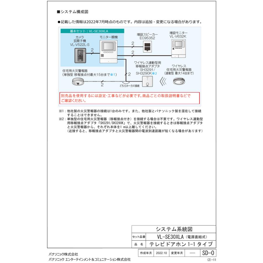 パナソニック VL-SE30XLA テレビドアホン 1-2タイプ 約3.5型カラー液晶画面 電源直結式 (VL-SE30XLの後継品) Panasonic｜rakurakumarket｜04