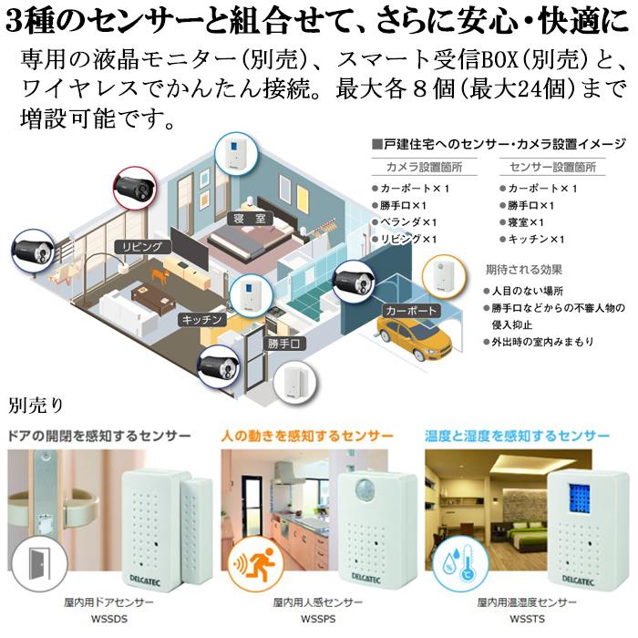 DXアンテナ WSS10M1CL センサーライト付ワイヤレスフルHDカメラ＆10inchモニターセット WSSシリーズ 防犯カメラ ブラック DXデルカテック_7