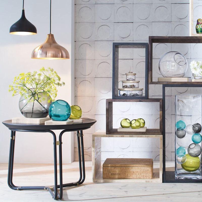 LSA(エルエスエー) フラワーベース(花器) ブルー 高さ14.5cm